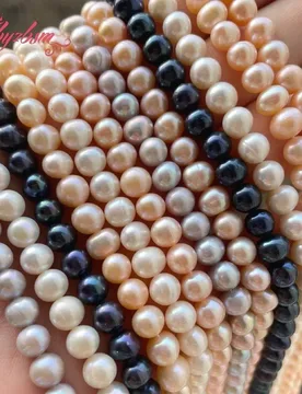 Mm Natural Cultured Freshwater Pearl Nearround Beads Loose Natural Stone Beads For DIY Necklace Bracelat Jewelry Making 15" - Aliexpress - FashionsVida