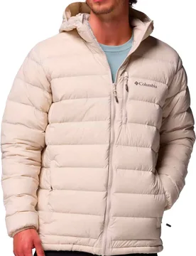 Doudoune déperlante en duvet naturel - Drift Peak Stretch Down Hooded Jacket Dark Stone - Taille L - Blanc - Columbia - FashionsVida
