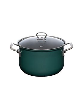 Olla para carne con tapa de cristal TEAL 24cm/6l Azul verdoso gasolina