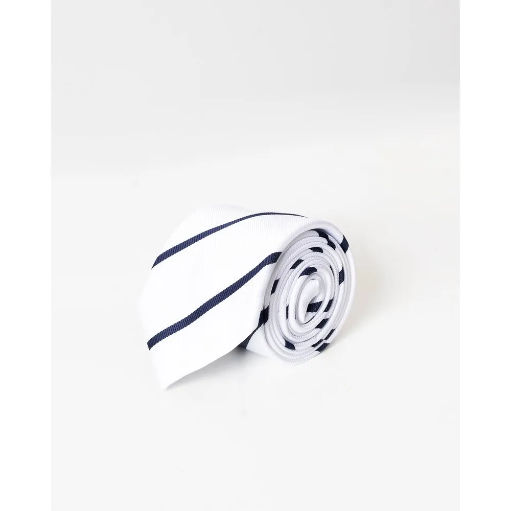 Corbata rayas de hombre blanca - PuroEgo - FashionsVida