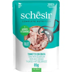 Comida húmeda para gatos adultos atún con dorada en gelatina 85 g