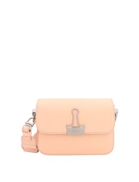 Borsa a spalla in pelle con logo inciso