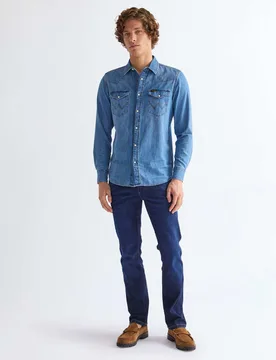 Texas Regular Fit 5 Pocket Jeans Blue Denim male - Wrangler - FashionsVida