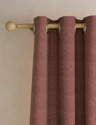 Herringbone Eyelet Curtains Rust