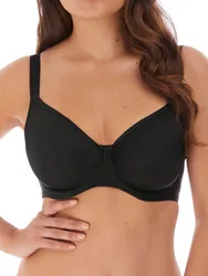 Womens Smoothing Moulded Balcony Bra - Black Nylon - Size 34e