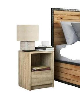 Table De Chevet Avec Lumières Led Marron Einheitsgrösse