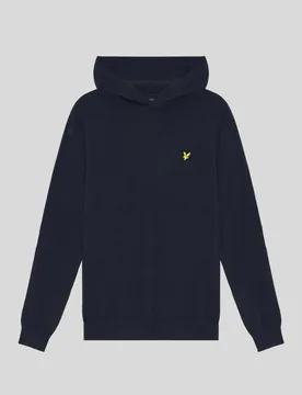 Men's Merino Cotton Performance Hoodie Dark Navy - Lyle & Scott - FashionsVida