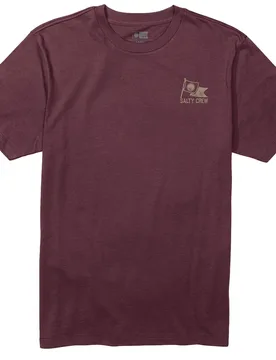 T-shirt à Manches Courtes Flag Day Burgundy S - Salty Crew - FashionsVida