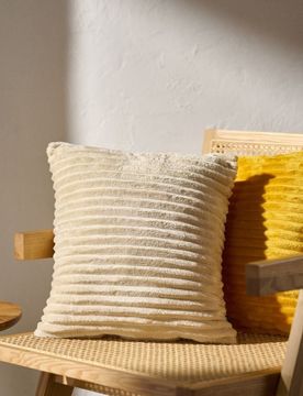 Federa per cuscino a coste - beige