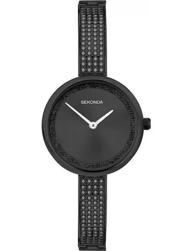 Women's 40629 Aurora 29mm Quartz Watch in Black - Black - Size: One Size - Sekonda - FashionsVida