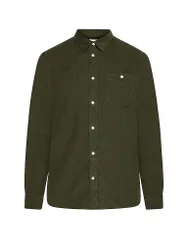 Camisa de pana Regular Fit verde oscuro XL