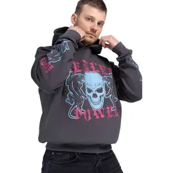 Sweat à Capuche Pantera Hd Anthracite / Magenta / Sky Blue M