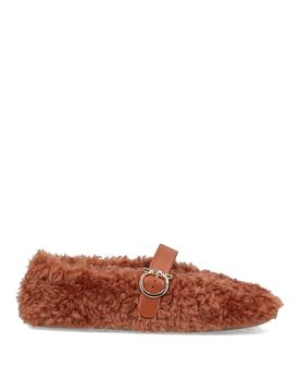 Ferragamo Ballerina In Shearling