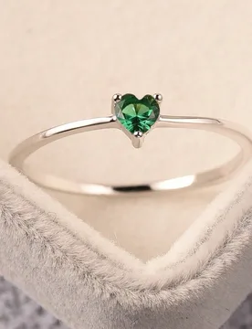 Pieza Anillo de esmeralda, Anillo eterno de plata de ley 925 para mujer, regalo de joyería lujoso y exquisito - Shein - FashionsVida
