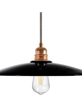Cables Lampe Suspendue Avec Ampoule Textile Plate 1.2 M Black / Copper One Size - Creative - FashionsVida