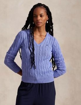 Para mujer. 211971870005 Jersey de algodón en punto de ochos (XXS), Casual, Manga larga