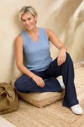 Textured Jersey Vest - Baby Blue - Size: 22