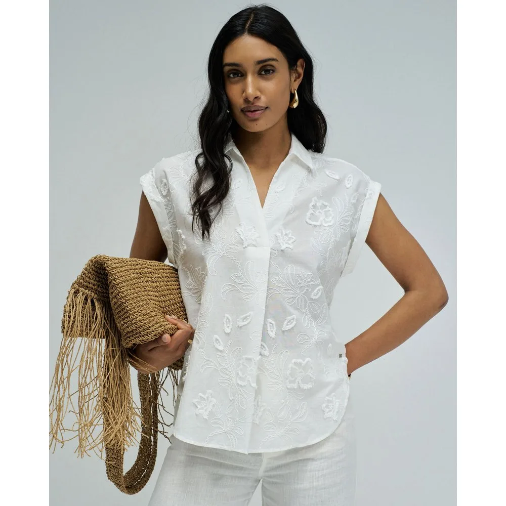 Camisa con bordados de mujer - Salsa Jeans - FashionsVida