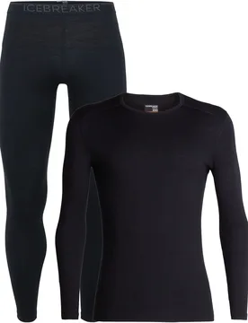 Sous-vêtement en laine de mérinos - Pack M Merino 200 Oasis LS Crewe Black en Laine - Icebreaker - FashionsVida