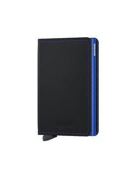 Geldbörse - Slimwallet Matte black & blue schwarz damen