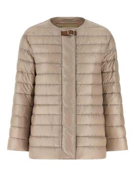 Piumino con cinturino in pelle