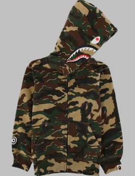 Camo Shark Zip-Up Mini Sweatshirt (Kids)