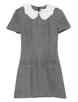 SELF PORTRAIT Herringbone Wool-blend Minidress