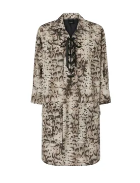 Vestiti casual donna - agra abito popeline stampato - beige - PINKO - FashionsVida