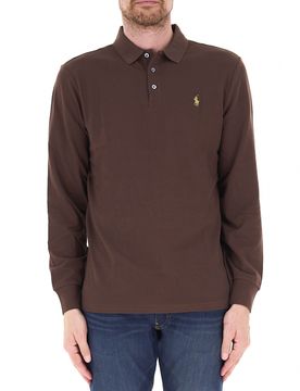 Polo maniche lunghe POLO MARRONE S