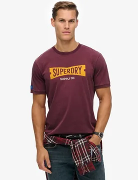Superdry Herren Lässiges Heritage T-shirt mit Etikett Red - Größe: Xxl - 39.99 - FashionsVida