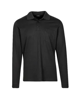 Ragman Polo de manga larga gris M - Ragman - FashionsVida