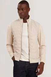Durano Ls Regular Fit Quilted Funnel Neck Ecru - Ecru - Size: 2XL
