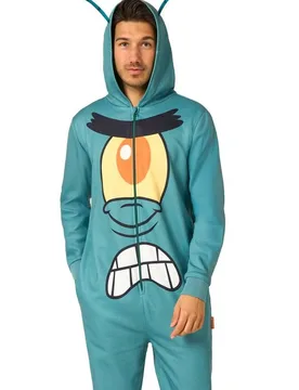 Jumpsuit - Plankton - XL bis XXL - Größe XL - multicolor - Lizenzierter Fanartikel - Unisex - unisex - SpongeBob Schwammkopf - FashionsVida