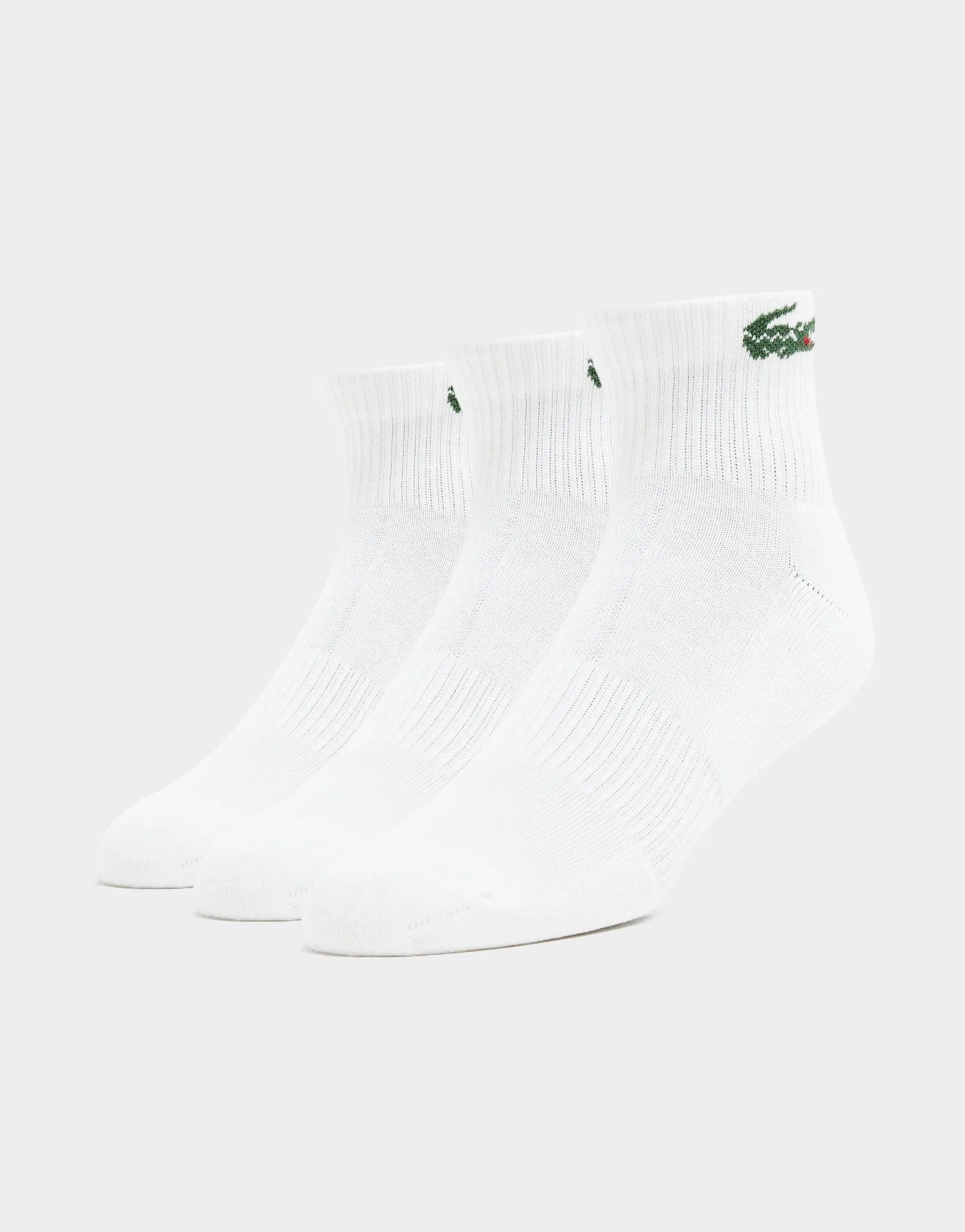 Crocodile 3-Pack Quarter Socks - Damen, Weiss - female - Size: 3-5.5 - Lacoste - FashionsVida
