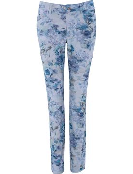 Hose Jana-WR Flowers, weiss/blau 42