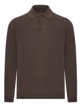 Polo slim fit in cotone e seta