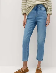 High Waisted Cropped Slim Fit Jeans Light Indigo female