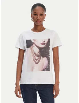 T-Shirt W6RI57 K9RM1 Weiß Classic Fit L female - Guess - FashionsVida