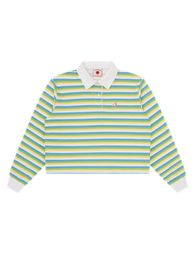 Popsicle Striped Cropped Rugby Shirt - Multi