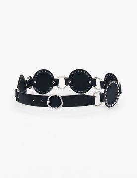 Ceinture en cuir articulée, Cow Leather, Noir, 85