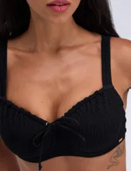 Amalfi Textured Wired Bikini Top (B-FF) Black female
