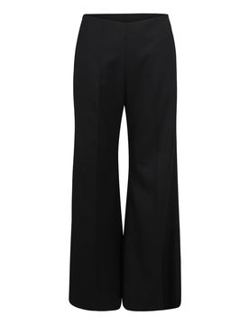 Pantaloni a zampa in gabardina di lana