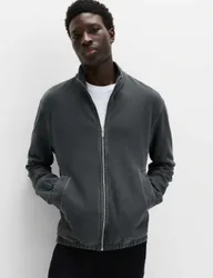 Pure Cotton Garment Dye Coach Jacket Dark Pewter male