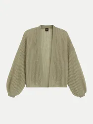 Orange Strickjacke C_Furgoviamit offener Strickstruktur Beige M