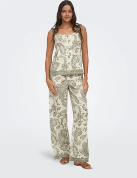 Pantalón de mujer regular fit con cintura elástica - Only - FashionsVida