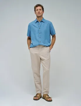 Chino de hombre regular con mezcla de lino - Salsa Jeans - FashionsVida