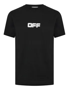 Mens Off White Slim Fit T Shirt In Black - Size Medium - OFF-WHITE - FashionsVida