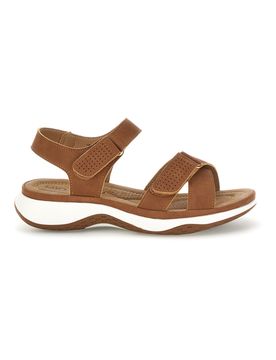 Sandali marroni con zeppa e fasce incrociate T18711 36