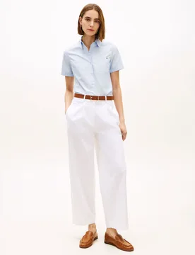 Cotton Rich Straight Leg Ankle Grazer Chinos White female - Tommy hilfiger - FashionsVida