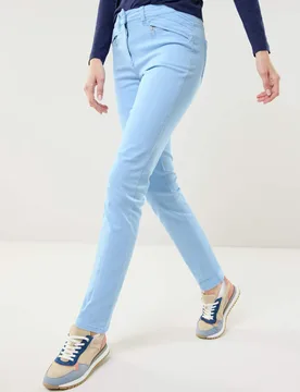 Powerstretch-Baumwollhose, Regular Fit#normale Größen#Kurzgrößen, Farbe Hellblau, 40, elastisch dank T400 Faser weicher Griff Damen - Walbusch - FashionsVida